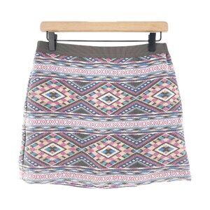American Eagle Outfitters 4 Multicolor Aztec Print Mini Skirt Back Zipper Boho